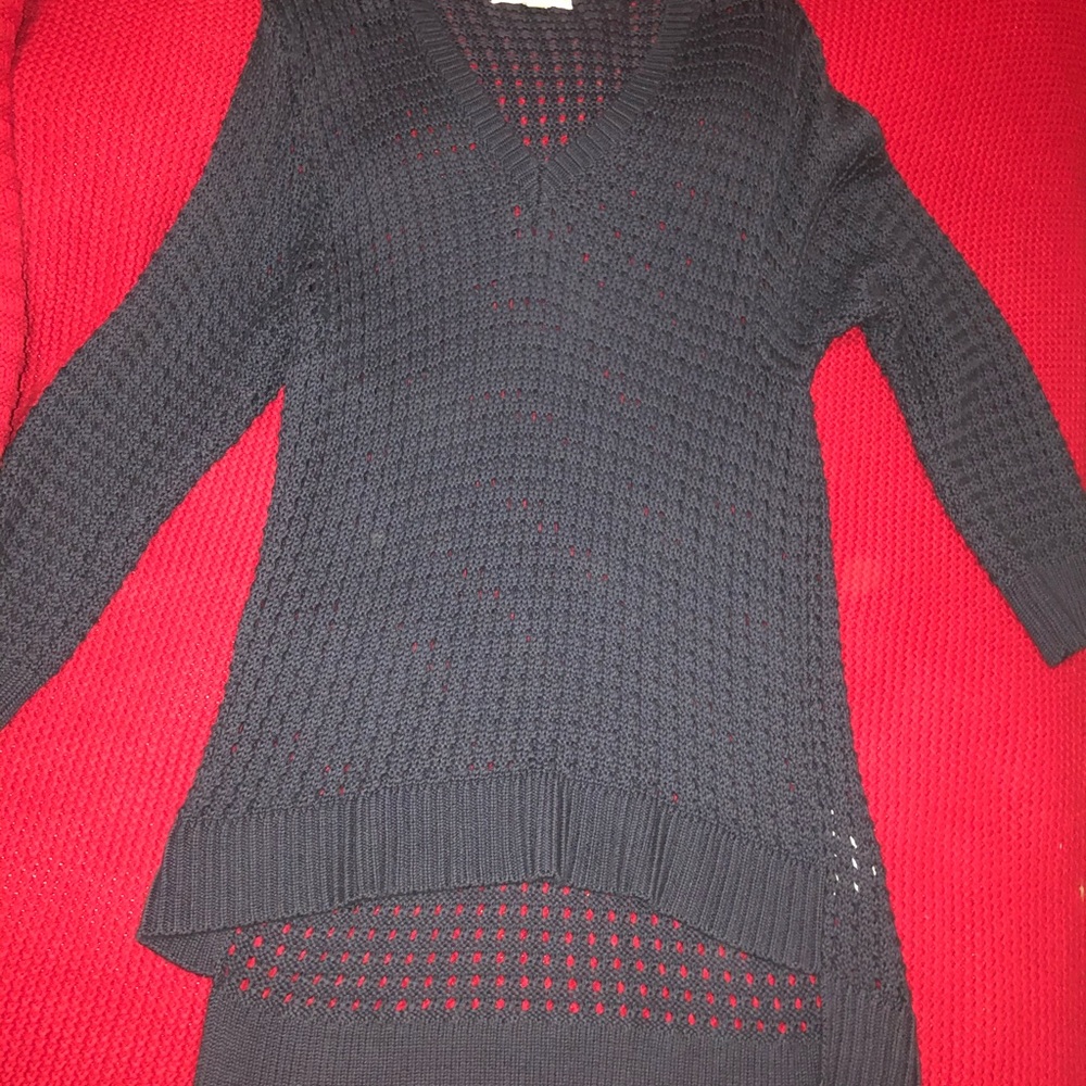 Navy blue knit tunic